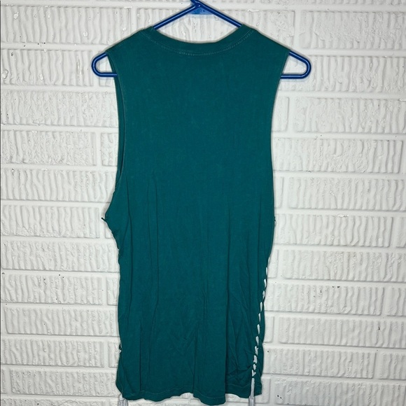 Affliction Teal Graphic Muscle Tee - Picture 2 of 3